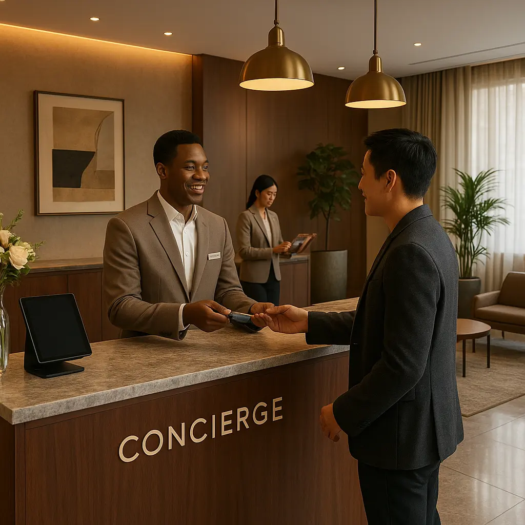 Hotel concierge desk