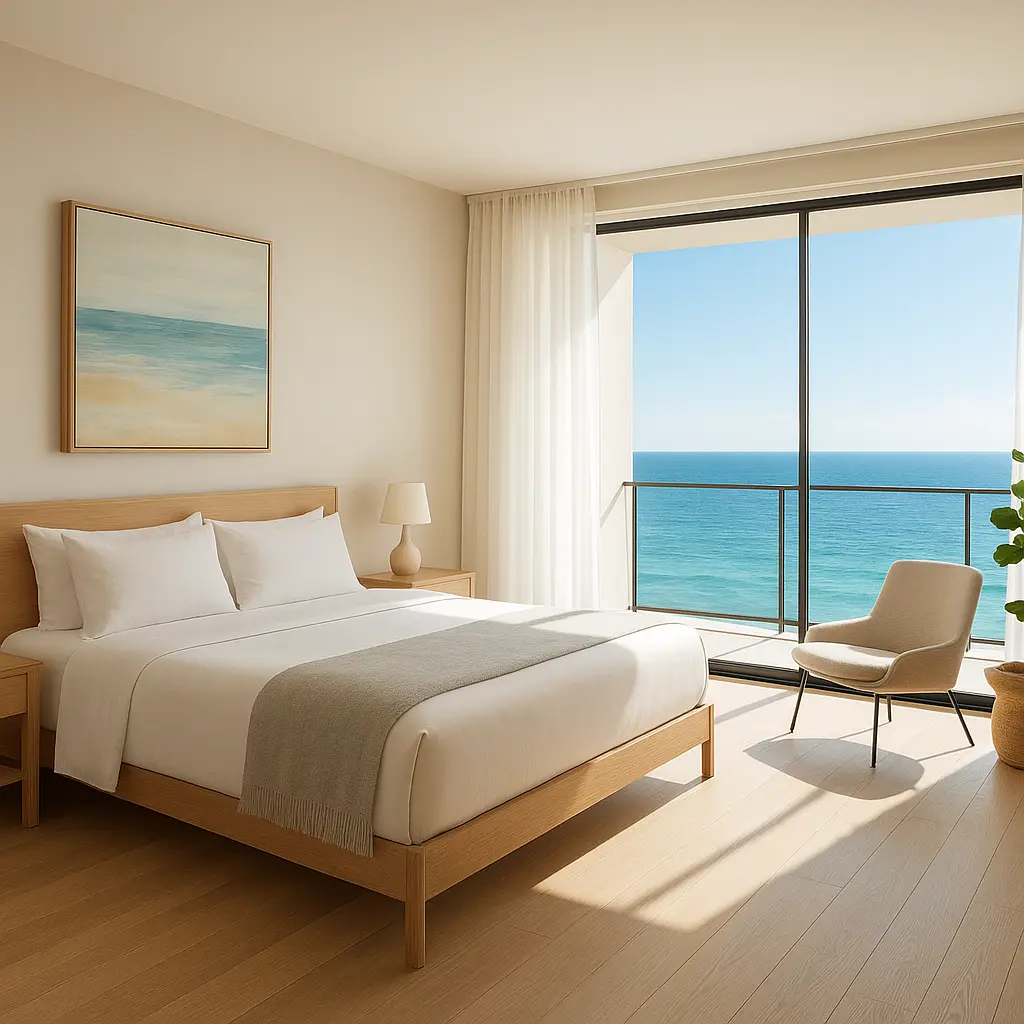 Ocean-view hotel room